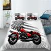 Comfortable Motorcycle Themed Bedding Set 3D Down Duvet Cover 2/3 Pieces for Boys/teenagers/men's Rooms AU180 * 210 Full Size Duvet Cover