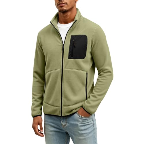 Men's Pullover with Stand Collar and Half Zip for Winter Outdoor