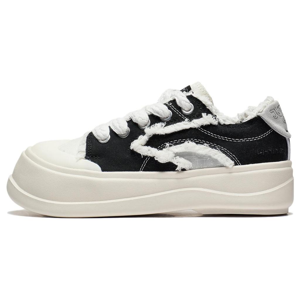 New Disney X LiNing Honey Platform Anti Slip Wear Resistant Low Top Sports Casual Shoes Women's Black White AGCT042-1