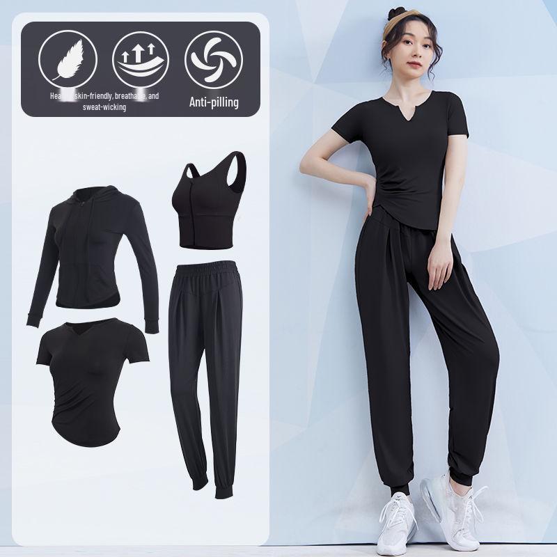 Women's Spring/Summer Yoga Suit Set - Short Sleeve Activewear for Outdoor Runs, Pilates, and Fitness Training