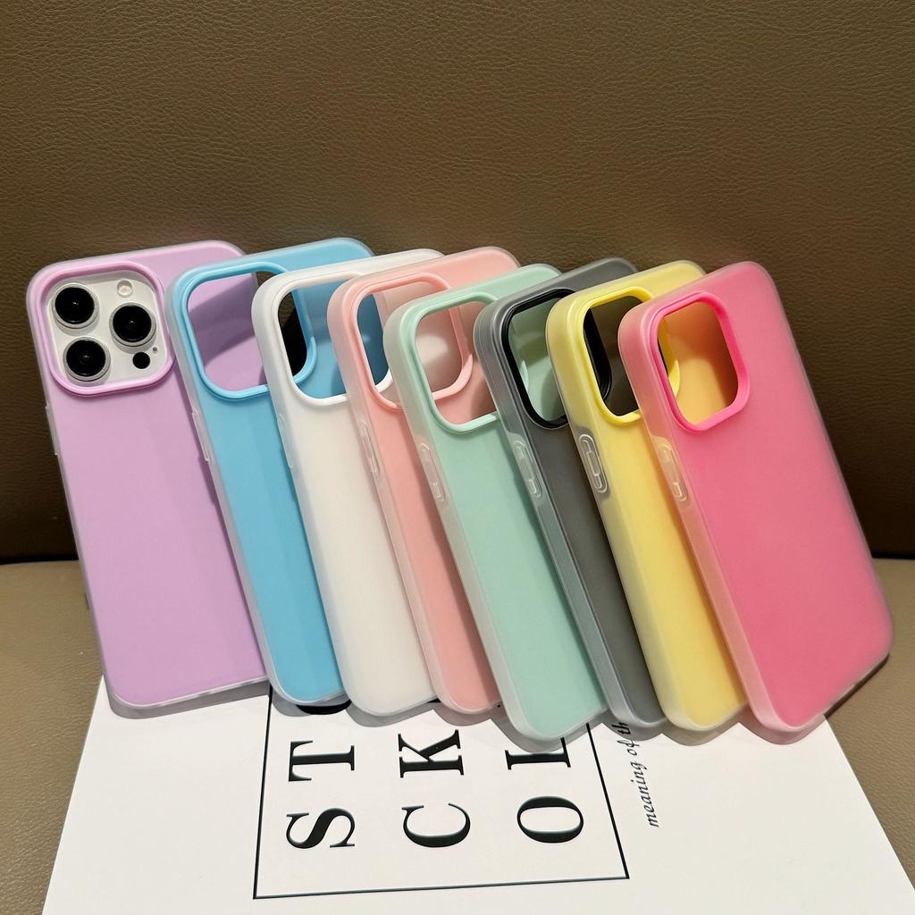 Lightweight Shockproof PP Phone Case for iPhone 15 14 13 Pro Max Solid Color Matte Cover
