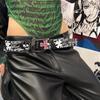 Skeleton Pattern Cross Casual Belt Accessories Female Waistband Korean Waist Strap PU leather Belt
