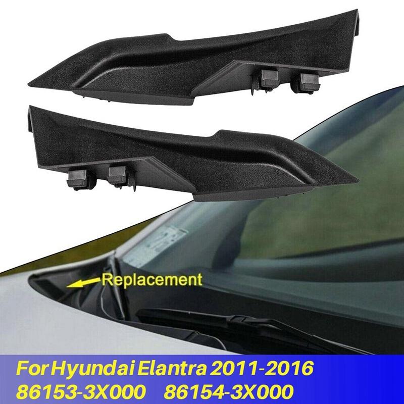 1 пара Передняя накладка-удлинитель капота Кронштейн-отделка Для Hyundai Elantra 2011-2016 86153-3X000 86154-3X000 Верхняя панель шеи чёрный