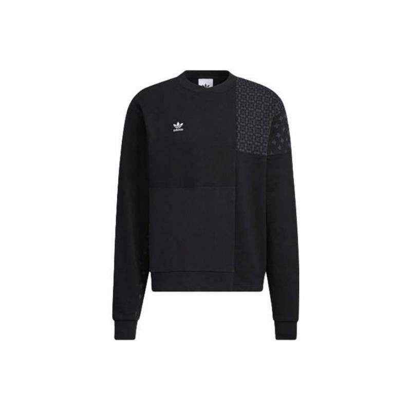 adidas Originals Graphic Print Crewneck Sweatshirt for Couples, Black XL