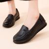 Spring and Autumn Leather Casual Shoes Soft Sole Comfortable Single Shoes Middle-aged Leather Shoes Flat Sole Medium Women's Shoes Non-slip Grandma