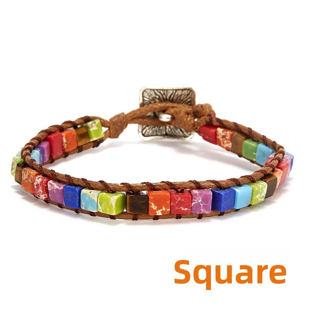 

Этнический Вдохновленный Искусственный Цветной Камень Плетение Широкий Браслет Для Женщин С Минималистичным Дизайном StyleC