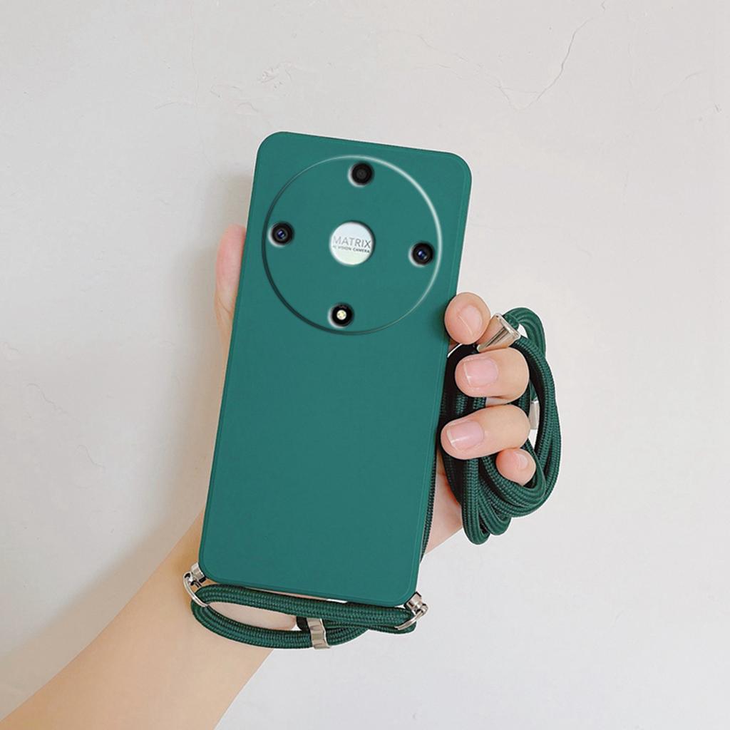 Für Honor Magic 8 Lite Crossbody Halsketten-Riemen Kordel Lanyard Weiche Hülle für Honor Magic8 Lite Mattes Stoßfänger Silikonhülle Schale