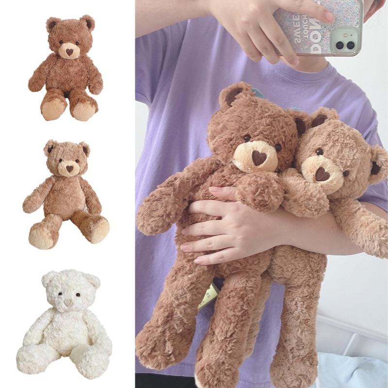 Entzückendes herzförmiges Plüsch-Teddybär-Spielzeug für beruhigenden Komfort, 41,9 cm groß, langes, zotteliges braunes Fell