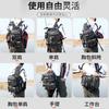 Nylon Fishing Backpack Bag Waterproof Large Capacity Fishing Tackle Storage Bag Grey/Black Double Layer Outdoor Shoulder Bag