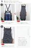 Fabrizm Japanische Küchen-Knie-Rücken 1493zbk Schürze, Länge, Kreuz, T/C Köper, Schwarz,