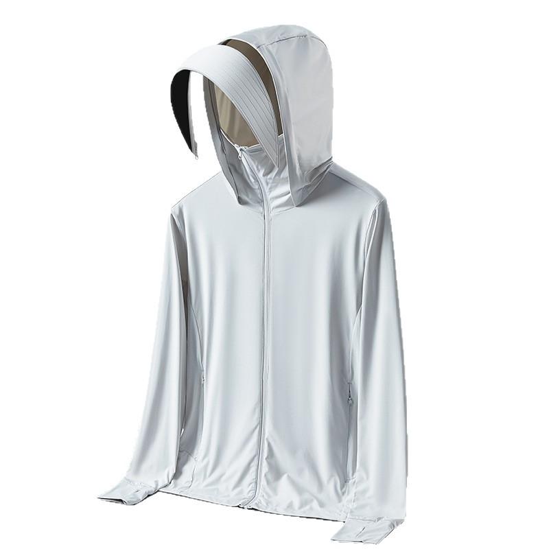 Original yarn ice silk sunscreen clothing for women upf10 + removable brim cool jacket UV protection cycling sunscreen clothing for men