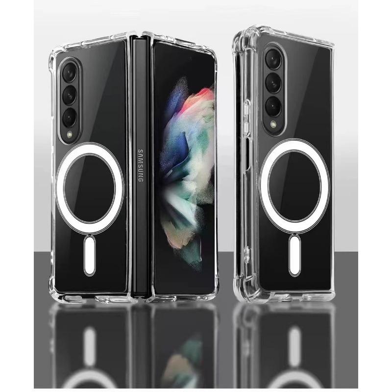 

Suitable for Samsung Zflip6 Mobile Phone Case Magnetically Absorbed Transparent MagSafe Folding Z Fold7 Airbag Anti Fall Protection Case Samsung Z Flip 7