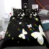3D Colorful Butterfly Bedding Set with High-definition Printed Quilt and Pillowcase 2/3pcs AU180 * 210 Full Size Soft Washable Home Textile