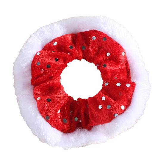 1/3/6Pcs Christmas Hair Ties Red White Velvet Hair Scrunchies Elastic Hair Band Ponytail Holder Glitter Sequins Snowflakes Hair Ropes