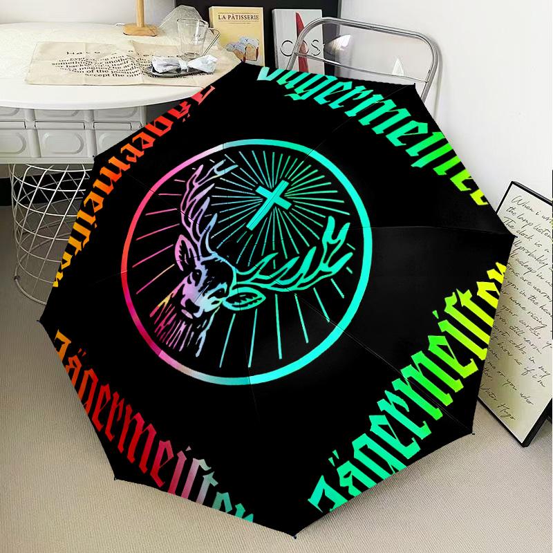 Jager-meister Spirit Drink Umbrella Folding Umbrella, Automatic Umbrella 8-Frame for Travel, Camping Use Gift for Halloween Christmas