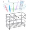 Stable Stainless Steel Toothbrush Holder Black/Silver Bathroom Countertop Storage Rack  Countertops