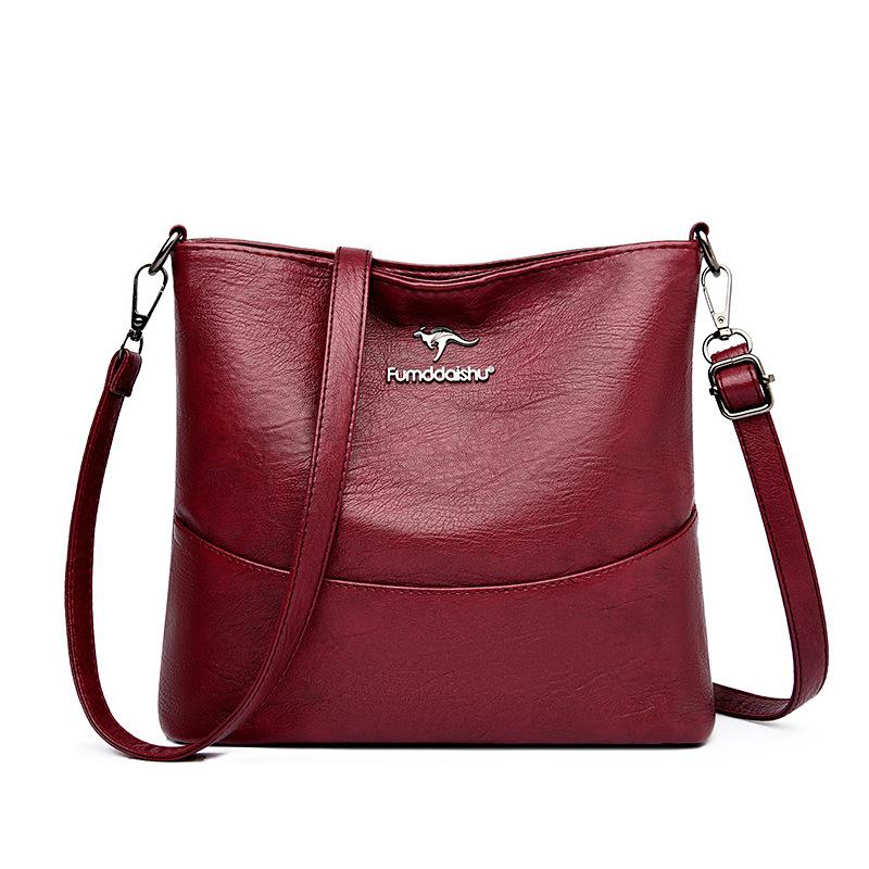 Women's Bag, Simple and Versatile Bucket Bag, Fashionable Retro Texture Shoulder Bag, High-end Messenger Bag, Women's