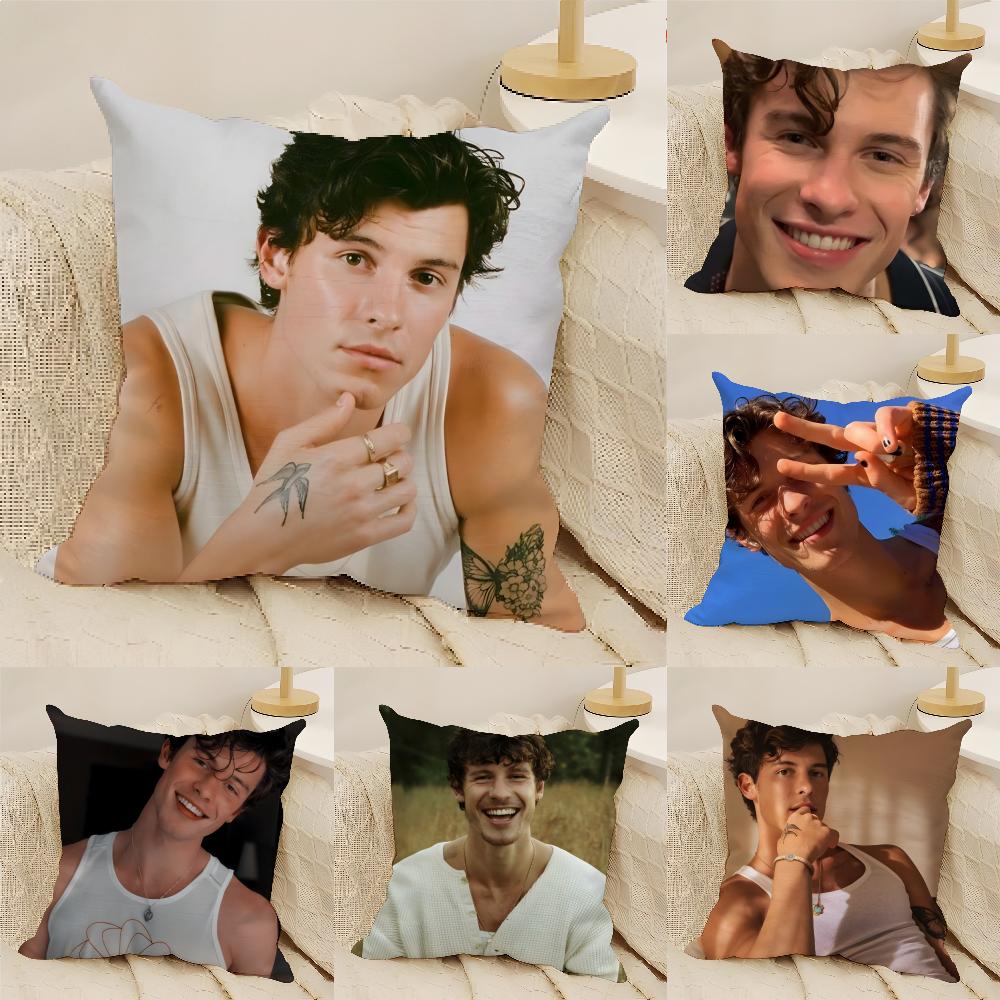 Pop Singer Smile S-Shawn M-MendesS Pillow Case Linen Pillow Case Sofa Home Decor Cushion Cover Cushion Cove