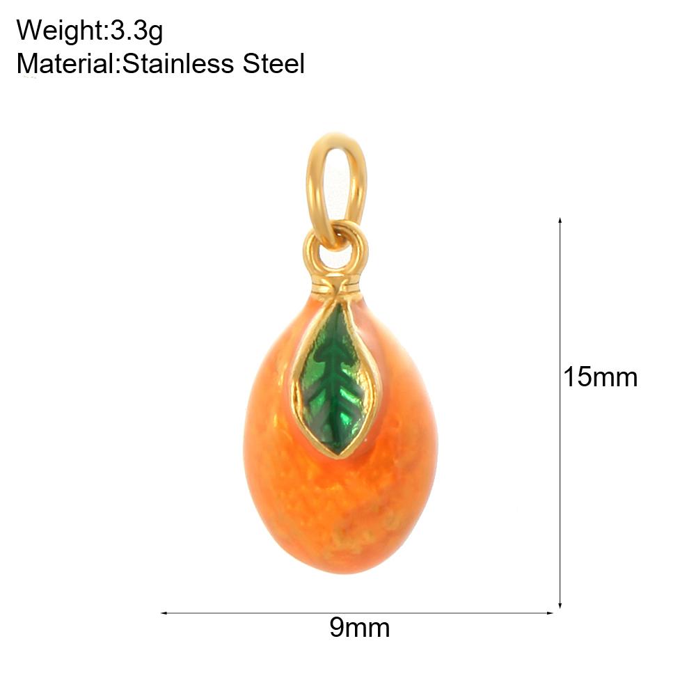 Stainless Steel Women's Stainless Steel Fruit Pendant Strawberry Watermelon Banana Pendants Women Zircon DIY Charms Accessories
