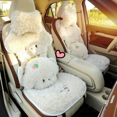 Warm Seat Protector Pad Cartoon Cute Car Backrest Universal Plush Car Seat Cushion  Home