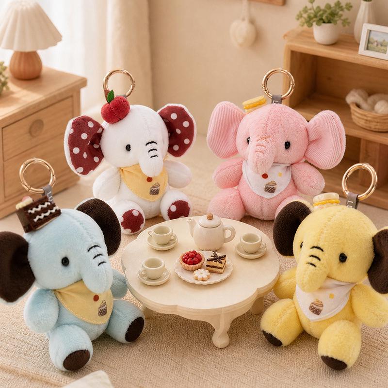 Adorable Jointed Elephant Plush Keychain Charm for Kids
