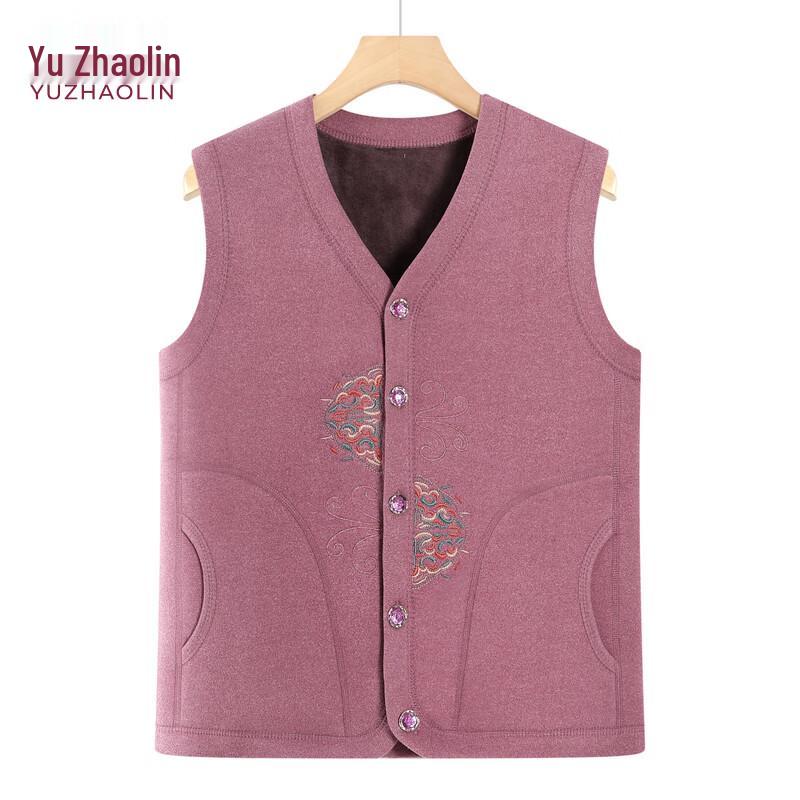 YUZHAOLIN Women's Plush Lined Embroidered Warm Vest
