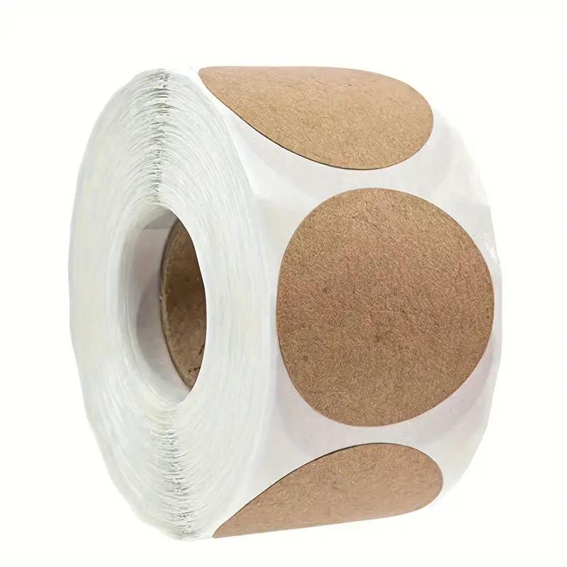 500 Pieces Per Roll Kraft Paper Circular Self-adhesive Label Paper Item Classification Name Sticker Personalized Label
