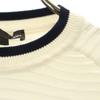 Emporio Armani Border Pattern Long sleeve knit M white sweater Men's Used