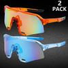 2PCS New Windscreen Riding Glasses Men and Women with The Same Fashion Outdoor Sports Sunglasses Tide