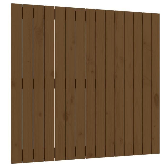 824886 vidaXL Wall-mounted Headboard Honey Brown 95.5x3x90 Cm Solid Pine Wood