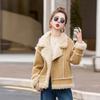Retro Fur Integrated Imitation Lamb Wool Locomotive Clothing Women's Winter New Thickened Short Coat