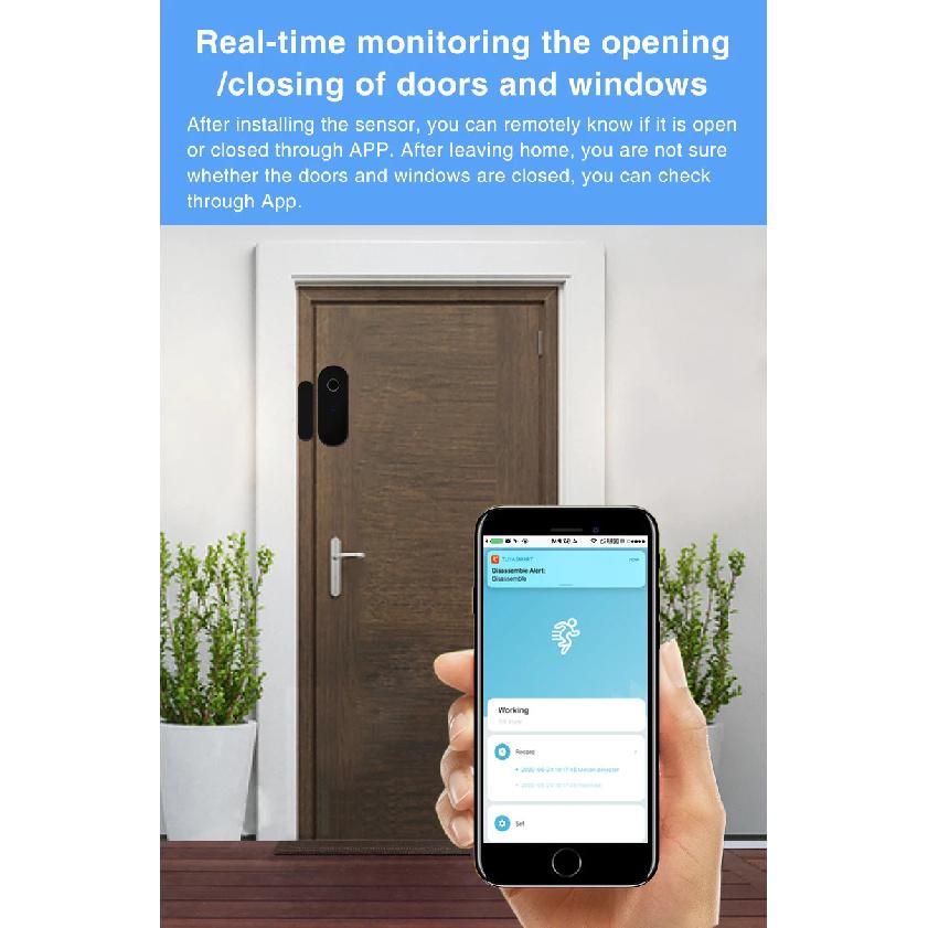 Tuya Zigbee Door Window Sensor Open Closed Detector Smart Home Security Protection Detector Smart Life APP Work With The Gateway