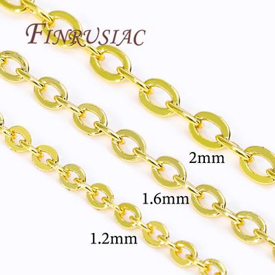 1.2mm 1.6mm 2mm 18K Gold Plated Chains O Shape Chains For DIY Jewelry Making Necklace Accessories,Bulk Chain Wholesale