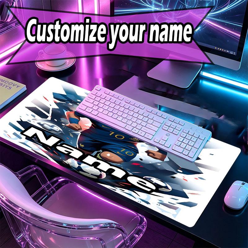 Benutzerdefinierter Name Personalisiertes Kylian Mbappe Muster Mauspade, Laptop PC Schreibtischmatte, Dekorative Schreibtischmatte für Zuhause Tastaturpad Geschenk