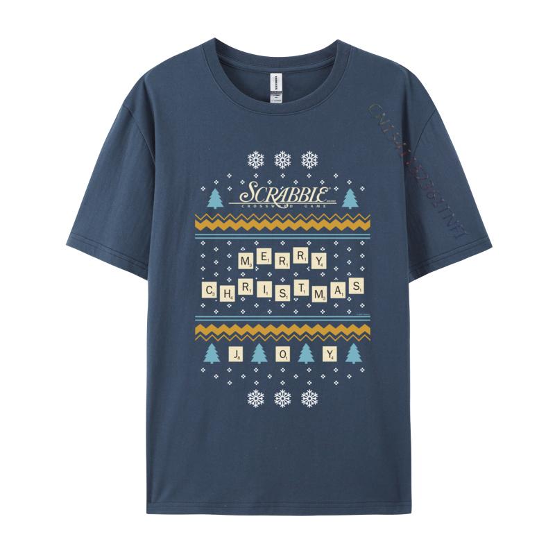 Christmas Letter Pieces Ugly Sweater T-Shirts Snow Scene Print Tops Tees Fashion Cotton Tees Custom New Tops & Tees
