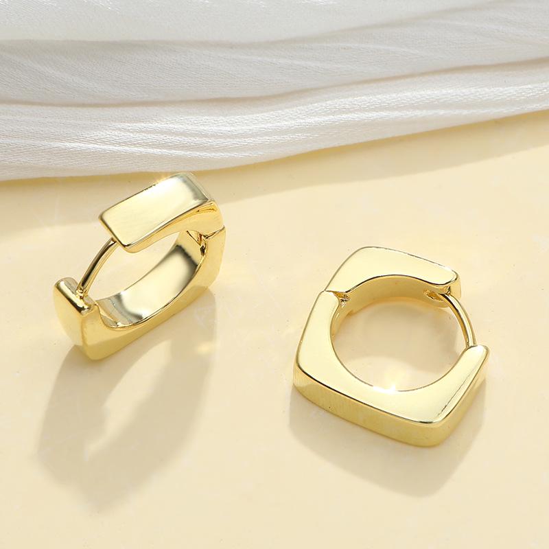 Huazi Style Zircon Stud Earrings for Women - Gold-Plated, Non-Fading Luxury Jewelry