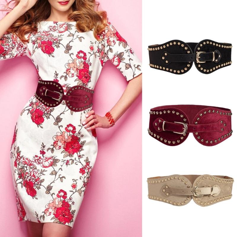Breiter Taillengürtel Punk Kette für Cowboy Cowgirl Nieten Schnalle Retro Nietenbesetzte Schnalle Taillenkette Sexy Gürtel