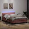 Continental Bed With Mattress, Pink, 160X210 Cm, Velvet