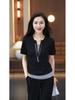 Women's Summer 2025 Fashion: Casual Short Sleeve Two-Piece Set with Wide Leg Pants