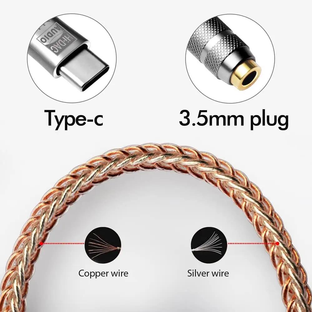 Earphone Amplifier USB C to 3.5mm HiFi Audio Decoder Cable Adapter DAC CX31993 CB1200AU Sound Card Digital Decoder For Phone Pad