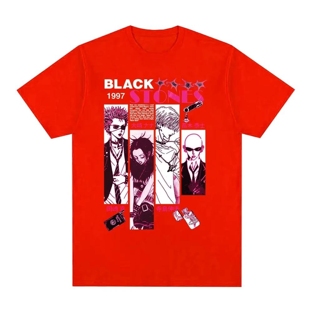 Anime Nana Osaki Černé kameny grafika Bavlna Y2k Tričko dámské Pánské Letní prodyšné Japonská Manga unisex Krátký rukáv