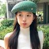 Vintage Hollowed Out Beret Hat Japanese Style Crochet Knitted Cap Elegant Weave Painter Hat  Spring