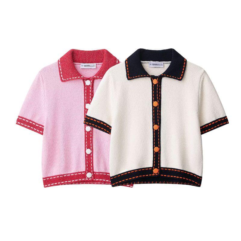 Araltay New Western Style Women clothes Versitile Fashion Simple String Decoration Short sleeve Knitted Outerwear 6771107