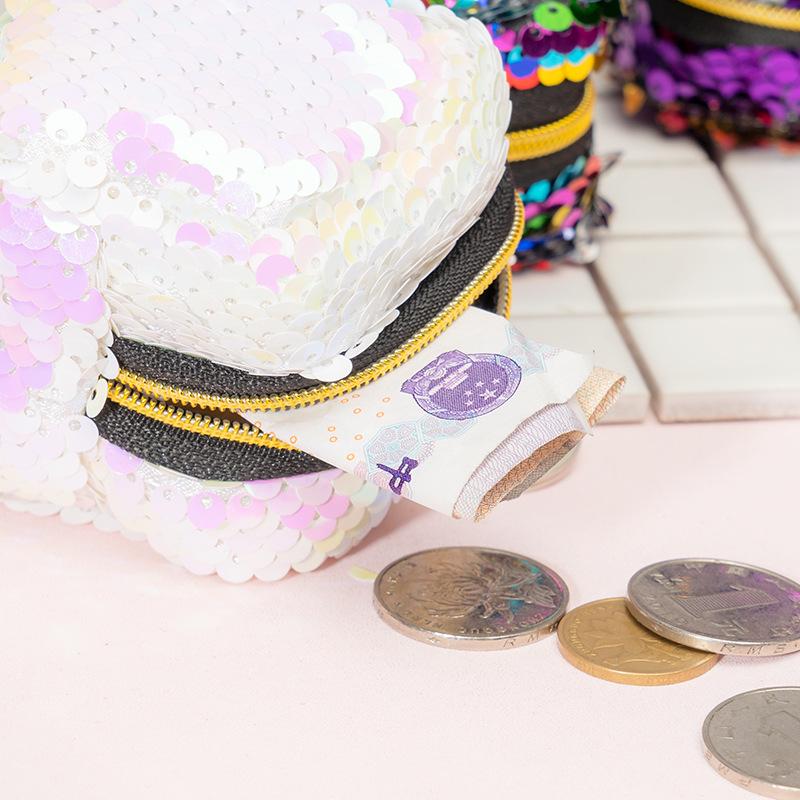 New Creative Sequin Square Three-dimensional Mini Coin Bag Lightweight and Portable Ladies' Key Bag