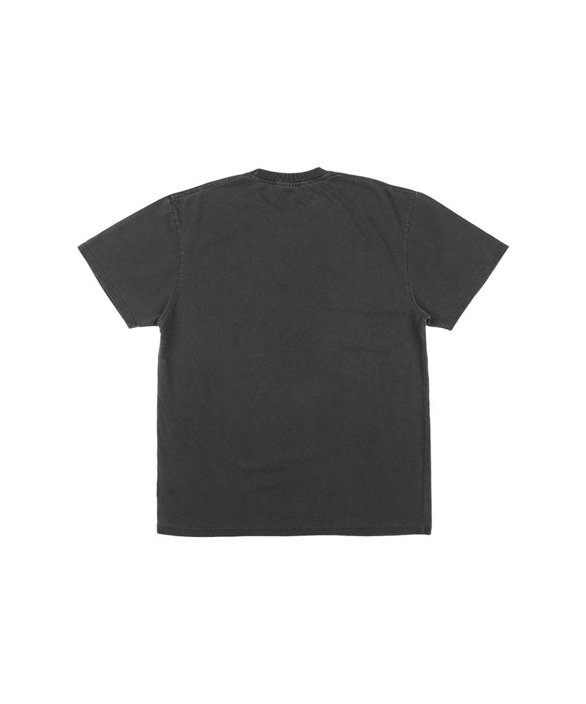 CREAM SODA LAB Crsdel Small Logo Garment Dyed Pigment Short Sleeve T-Shirt Smoky Charcoal White