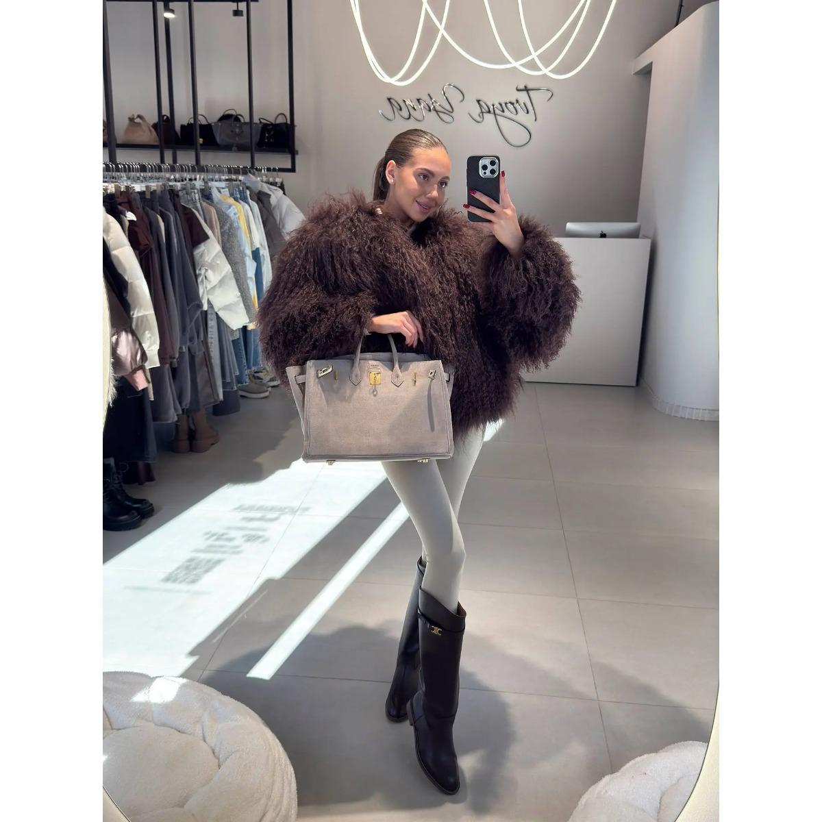 VAYLA Зимняя мода Женское пальто из искусственного меха Теплое с коротким длинным ворсом Женская куртка из искусственного меха Универсальная кудрявая женская куртка из искусственного меха ягненка S