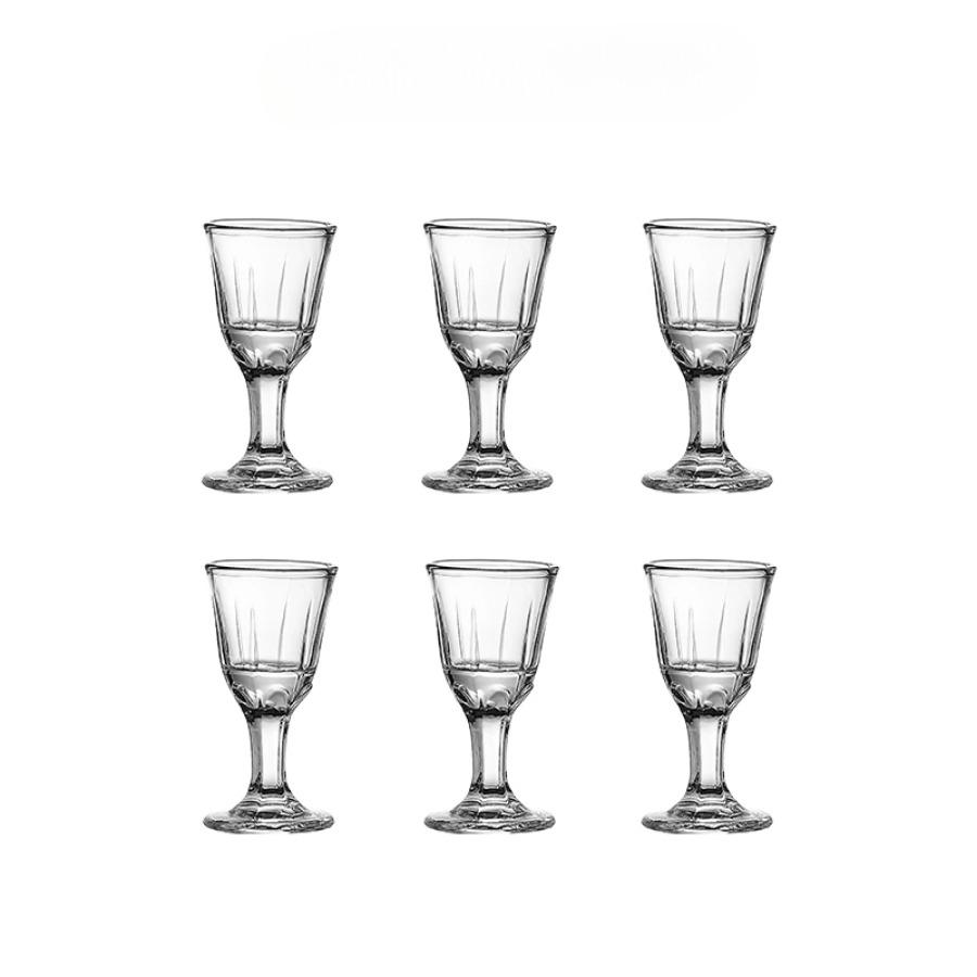 6pcs Sets Shot Glasses Small Capacity Glass Chinese Spirits Cup Goblet Wine Dispenser Wholesale Cups Mini Transparent Drinkware