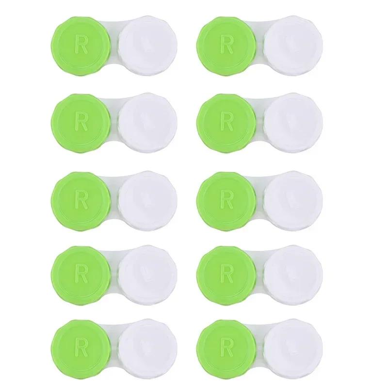 10pc Mini Contact Lens Case for Eyes Travel Kit Holder Glass Cosmetic Contact Lenses Case Box Container Travel Accessaries Black