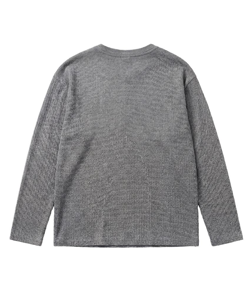 IDWS Shape Henley Neck Long Sleeve Gray