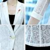 White Sunscreen Coat Women's Spring and Summer Casual Short Style with Lace Suit Thin Casual Top